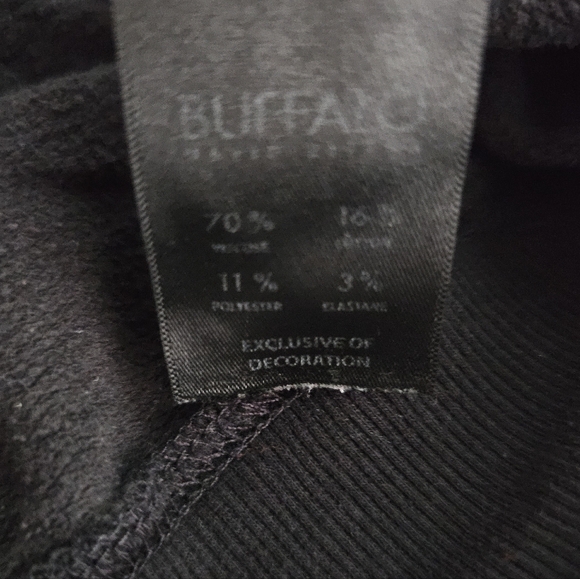 Buffalo by David Bitton Black Hooded Sweatshirt Sz XXL Soft Stretch Blend Cozy - Picture 6 of 10